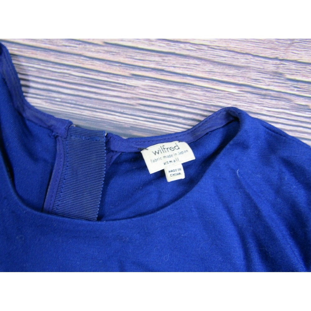 Wilfred Womens Size XS Blue Short Sleeve Sheath Dress Crewneck - Picture 2 of 5